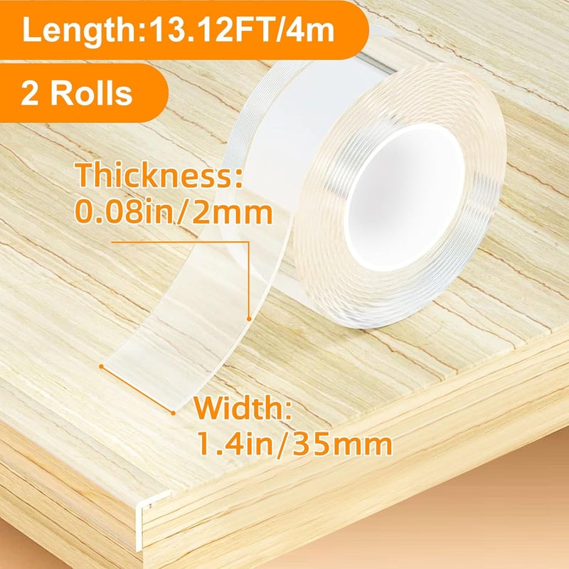 CHENYA 1.4 in x 13.12 ft,Clear Soft Corner Protectors for Furniture Strip,Sharp Edge & Table Bumper,Window Edge,Wall Protector, Soft Corner Guards Safe for Proof,Table Corner Protectors in Family, 2 Rolls - Image 2